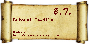 Bukovai Tamás névjegykártya